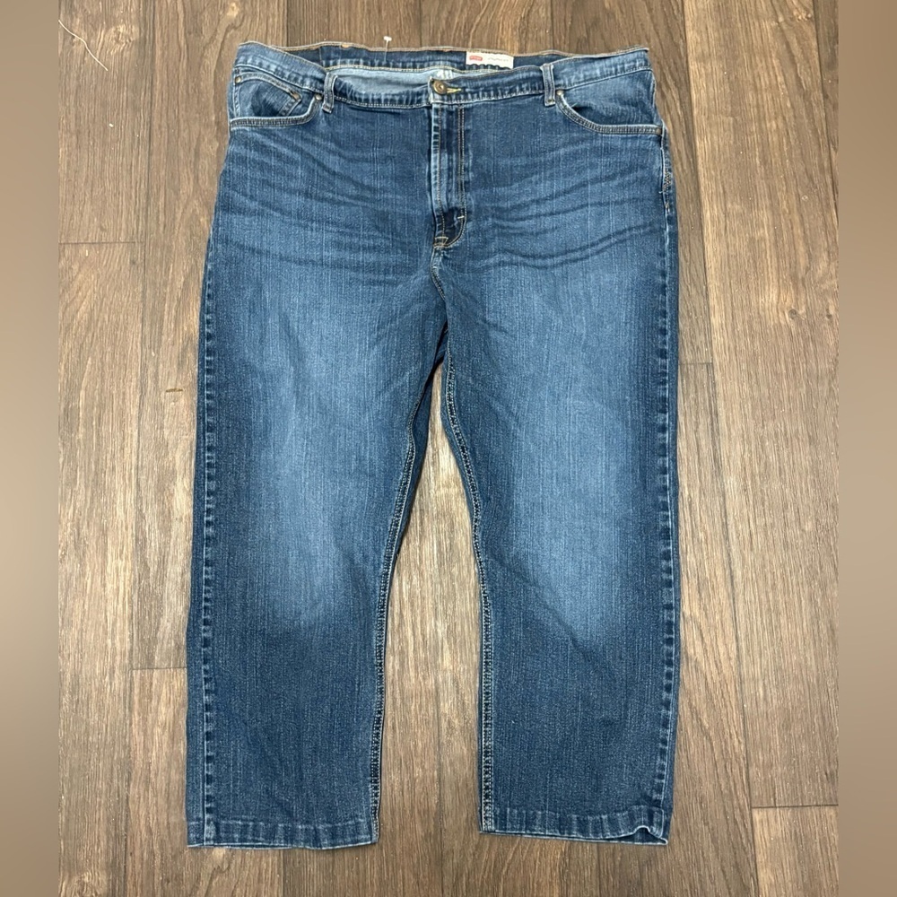 Wrangler Straight Fit Jeans Men’s 42x30 Blue Denim Ankle Length